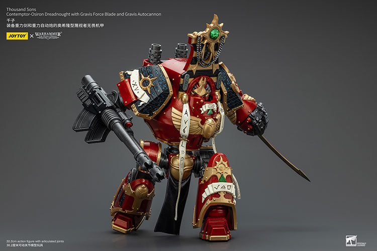 Thousand Sons Contemptor-Osiron Dreadnought with Gravis Force Blade and Gravis Autocannon