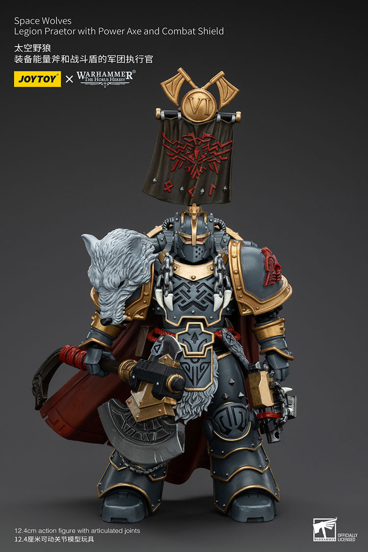 Space Wolves Legion Praetor with Power Axe and Combat Shield