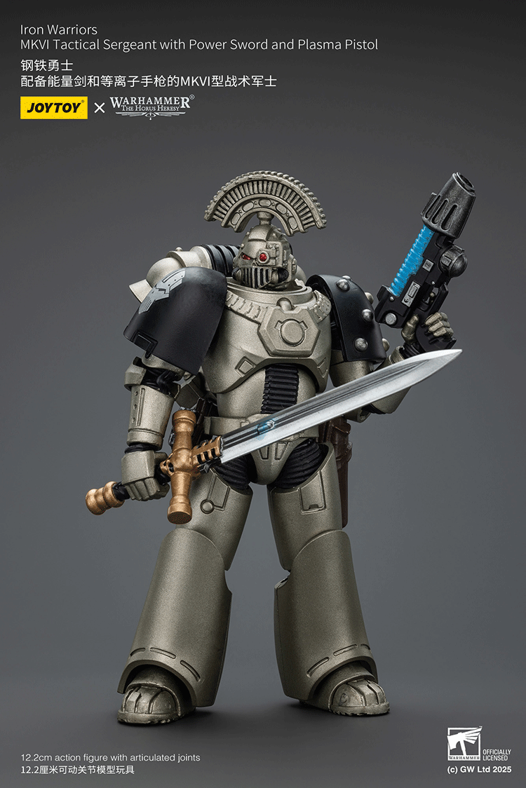 Iron Warriors MKVI Tactical Sergeant with Power Sword and Plasma Pistol