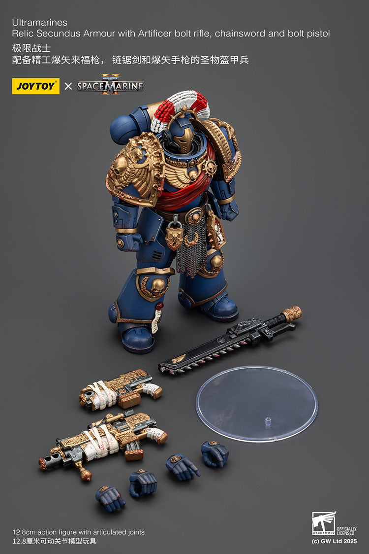 Ultramarines Relic Secundus Armour with Artificer Bolt Rifle,Chainsword and Bolt Pistol