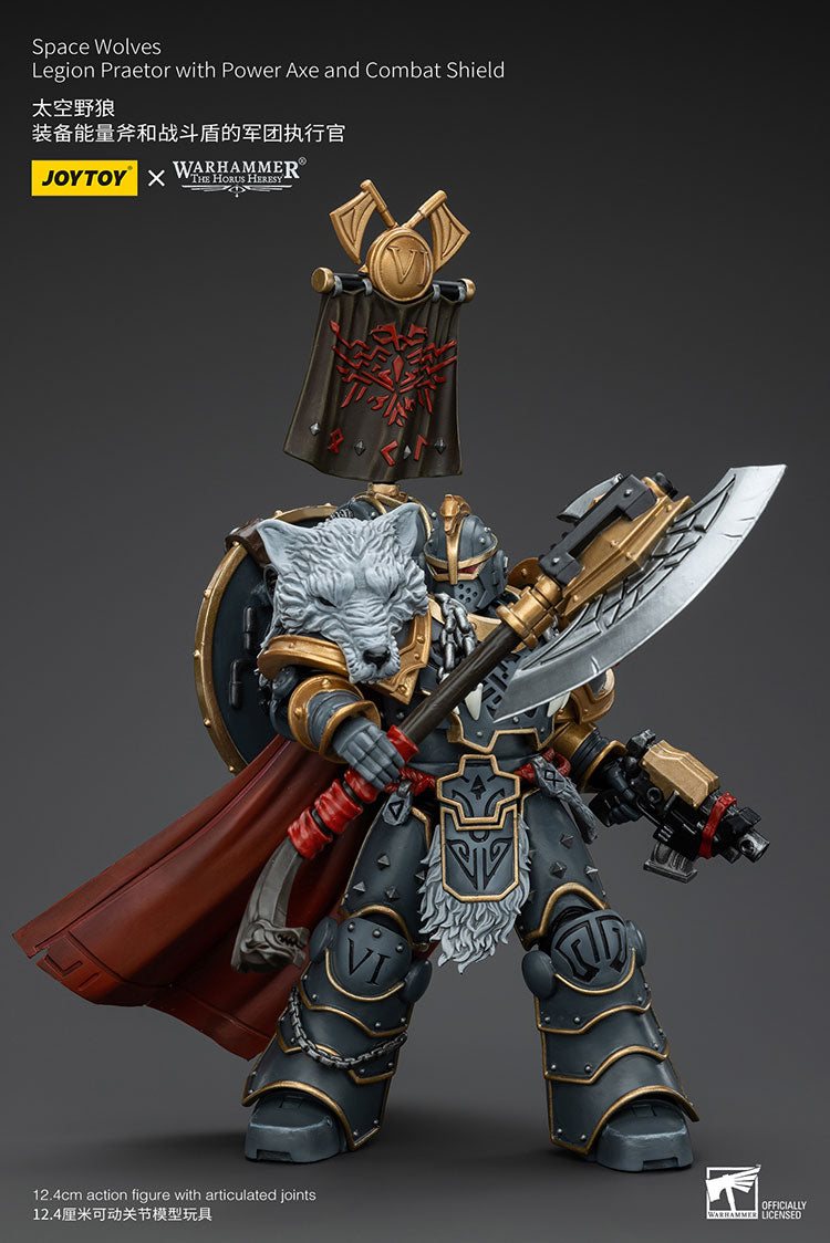 Space Wolves Legion Praetor with Power Axe and Combat Shield