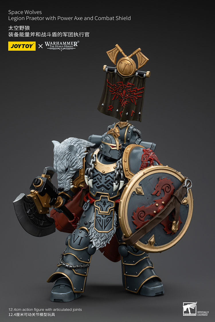 Space Wolves Legion Praetor with Power Axe and Combat Shield