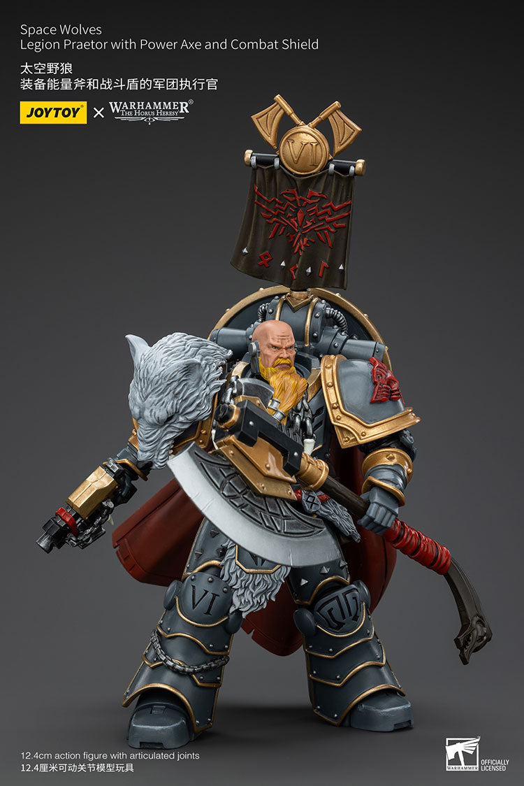 Space Wolves Legion Praetor with Power Axe and Combat Shield