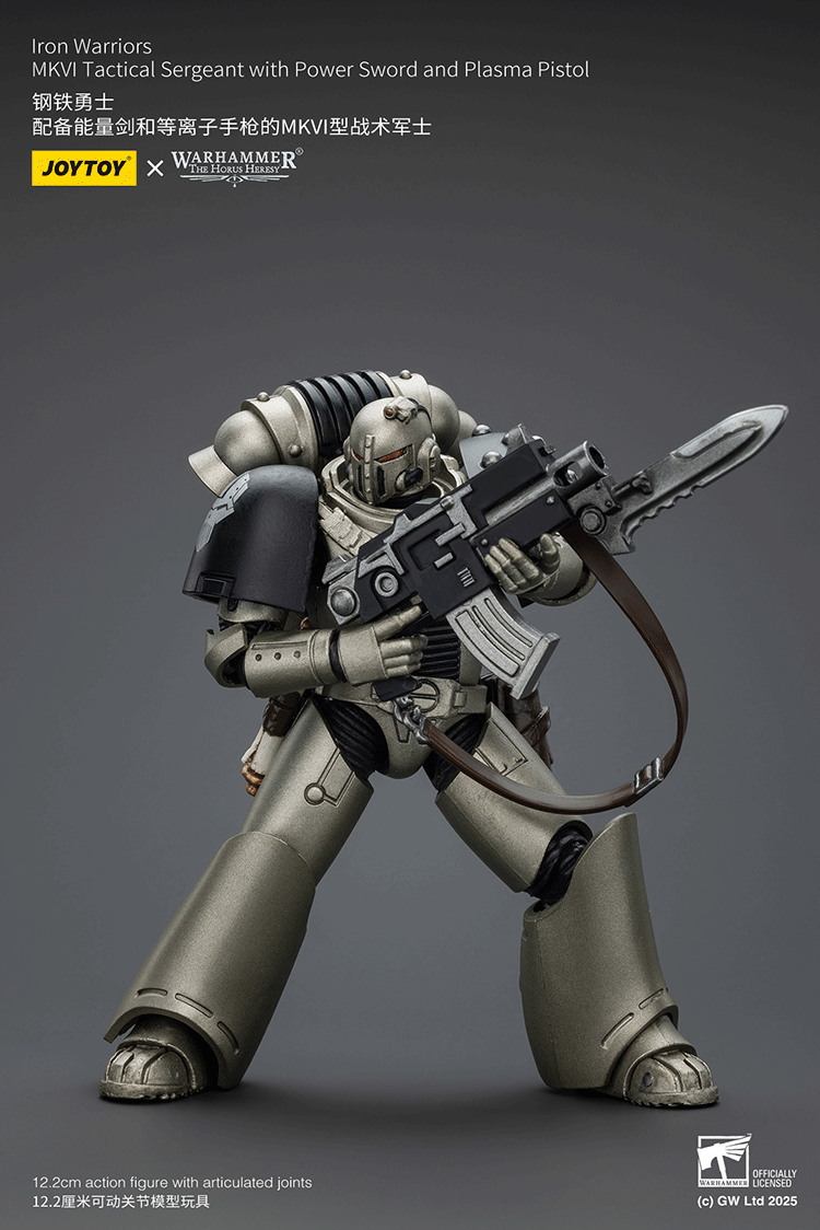 Iron Warriors MKVI Tactical Sergeant with Power Sword and Plasma Pistol