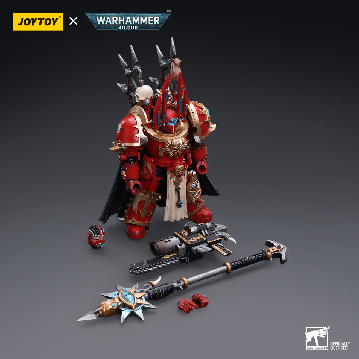 JOYTOY x WARHAMMER Chaos Space Marines Crimson Slaughter Sorcerer Lord in Terminator Armour