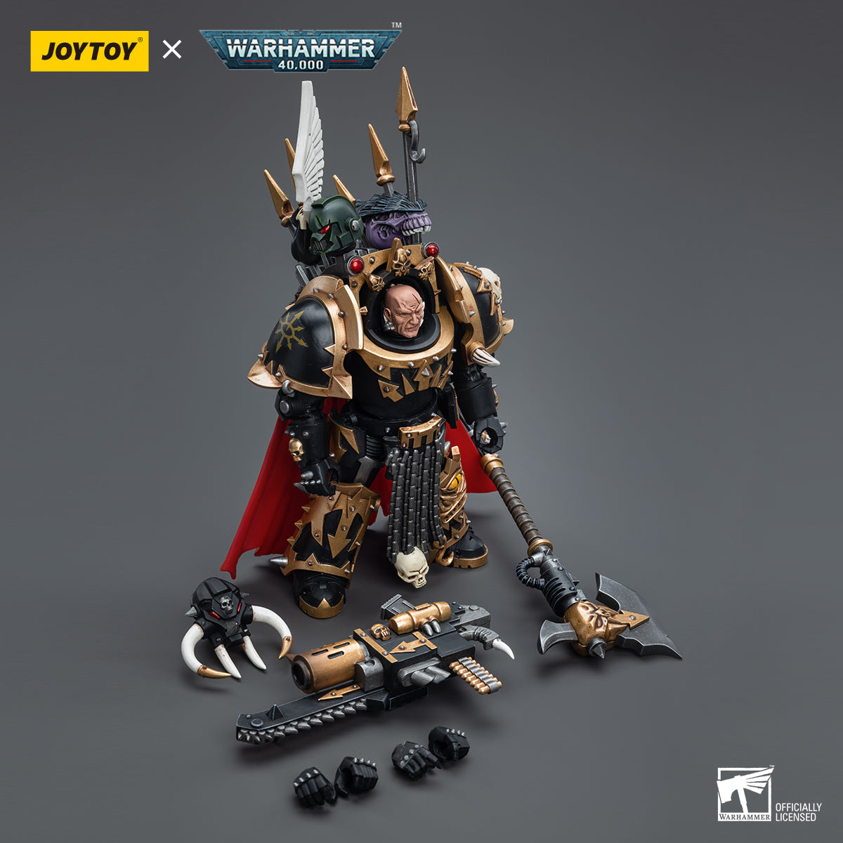 JOYTOY x WARHAMMER Chaos Space Marines Black Legion Chaos Lord ในชุดเกราะเทอร์มิเนเตอร์