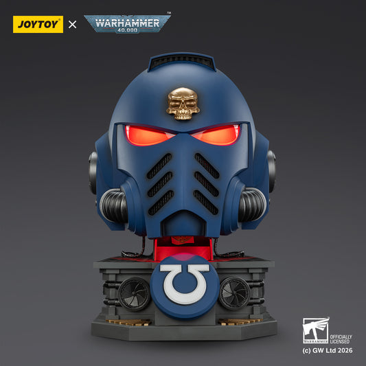 Ultramarines Captain MkX Helmet & Display Stand